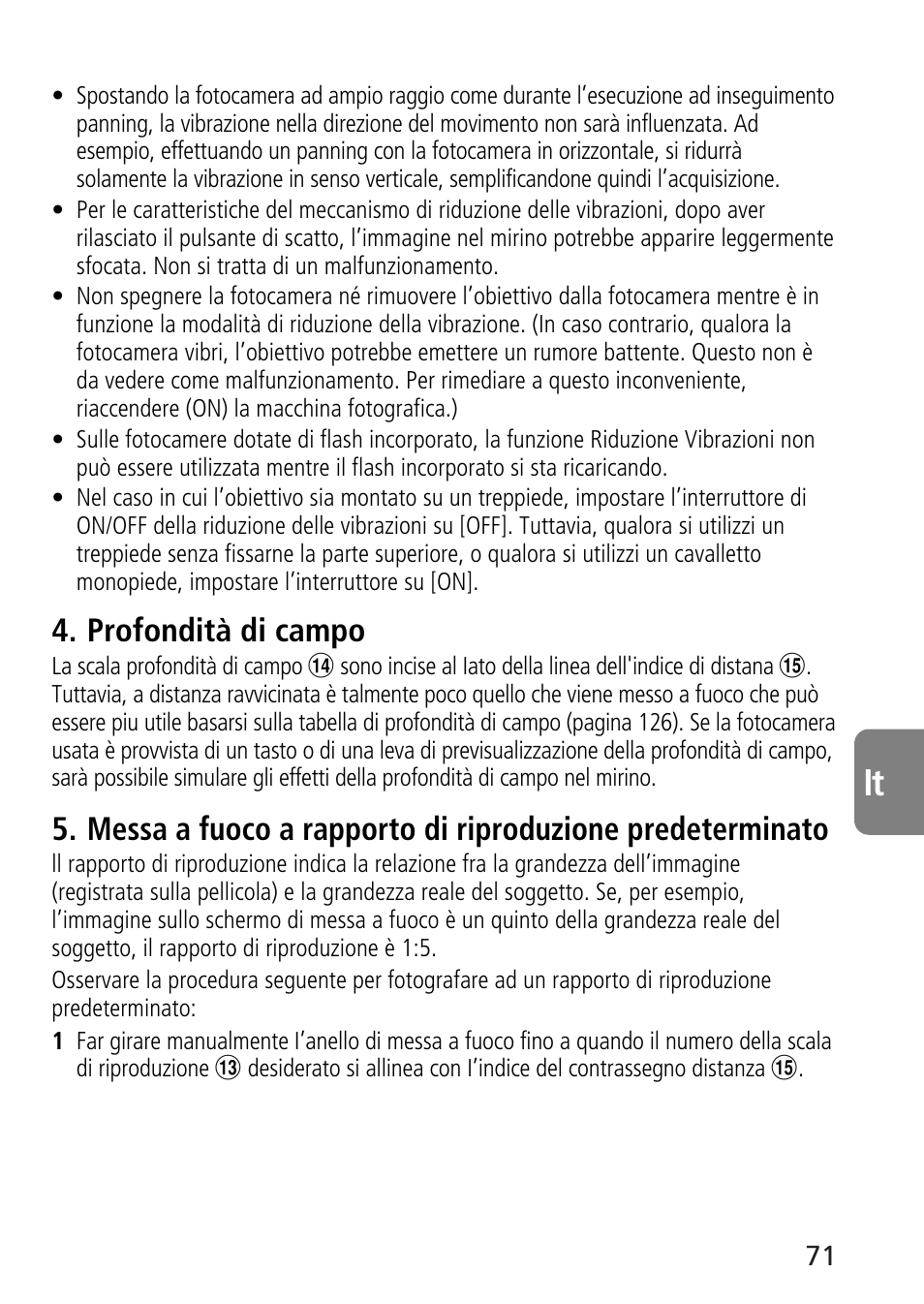Profondità di campo | Nikon AF-S VR Micro-NIKKOR 105mm f/2.8G IF-ED Lens User Manual | Page 71 / 132