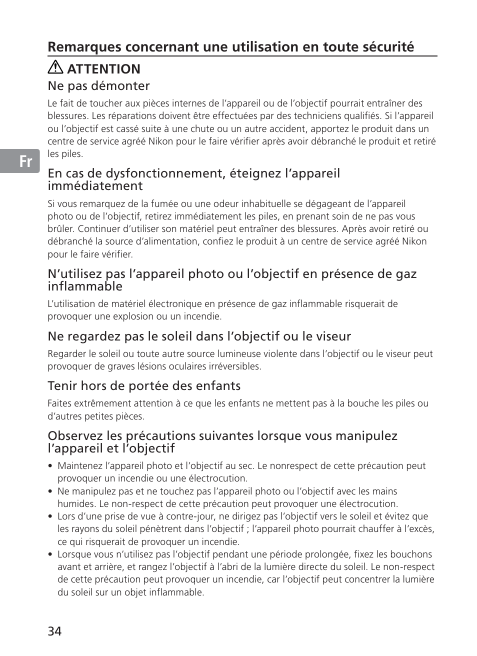 Jp en de fr es se ru nl it ck ch kr | Nikon AF-S NIKKOR 28-300mm f/3.5-5.6G ED VR Lens User Manual | Page 34 / 160