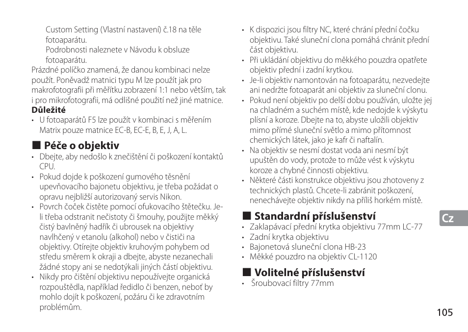 Jp en de fr es se ru nl it cz sk ck ch kr | Nikon AF-S NIKKOR 16-35mm f/4G ED VR Lens User Manual | Page 105 / 164