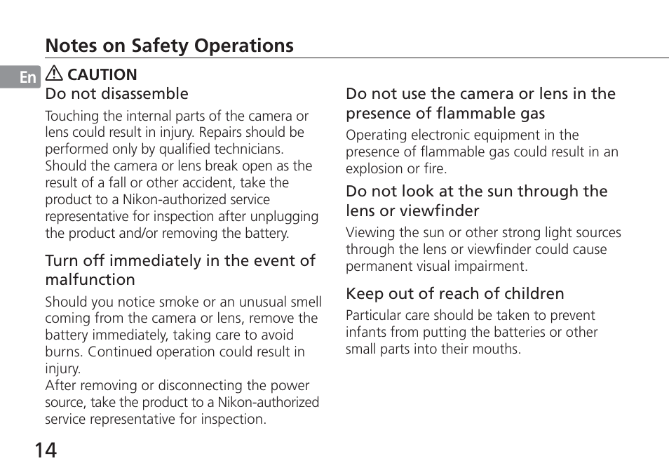 Nikon AF-S NIKKOR 16-35mm f/4G ED VR Lens User Manual | Page 14 / 164