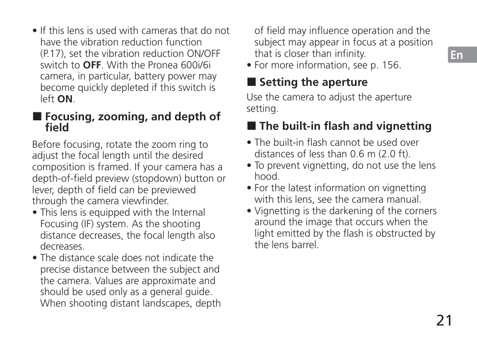 Nikon AF-S NIKKOR 16-35mm f/4G ED VR Lens User Manual | Page 21 / 164