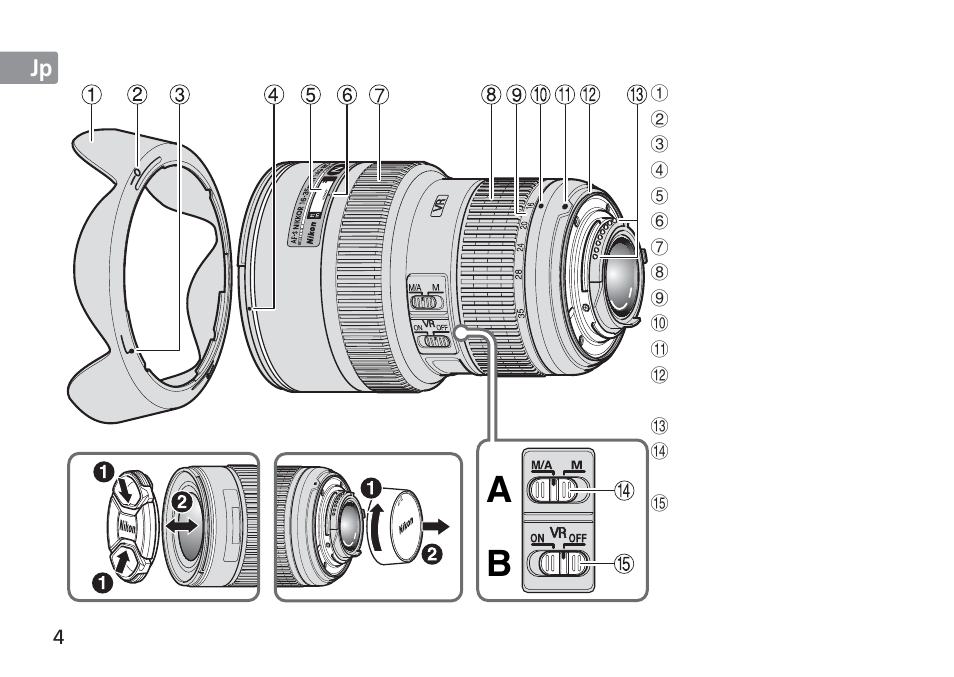 Nikon AF-S NIKKOR 16-35mm f/4G ED VR Lens User Manual | Page 4 / 164