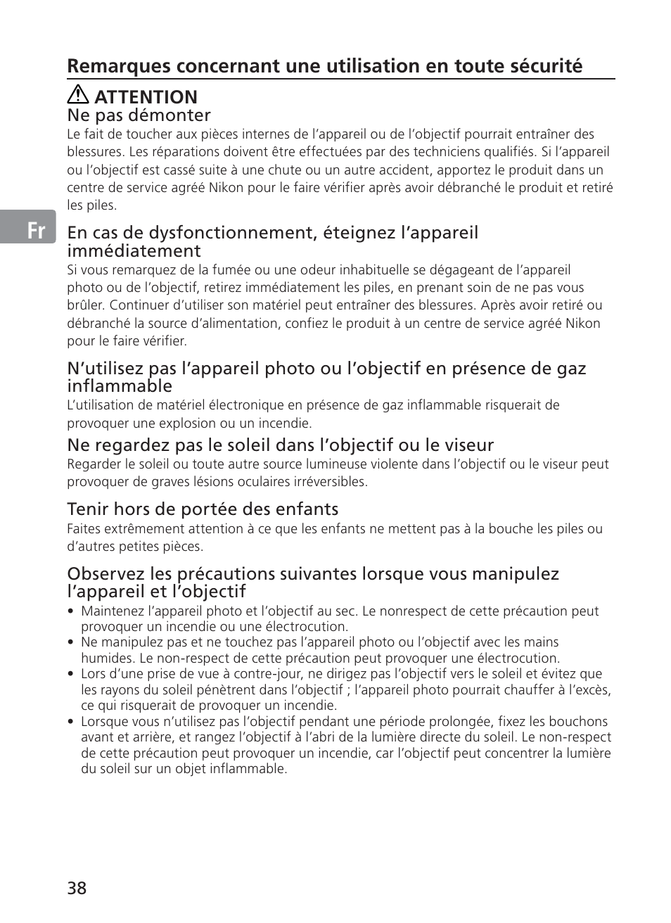 Jp en de fr es se ru nl it ck ch kr | Nikon AF-S NIKKOR 70-200mm f/2.8G ED VR II Lens User Manual | Page 38 / 196
