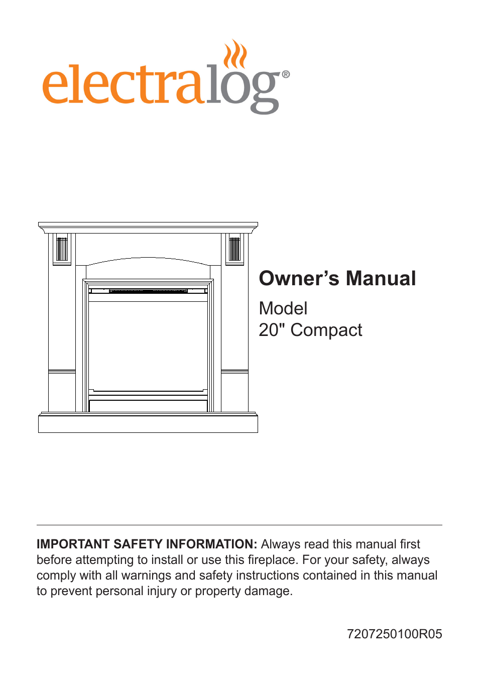 Dimplex Electralog Fireplace 7207250100R05 User Manual | 47 pages