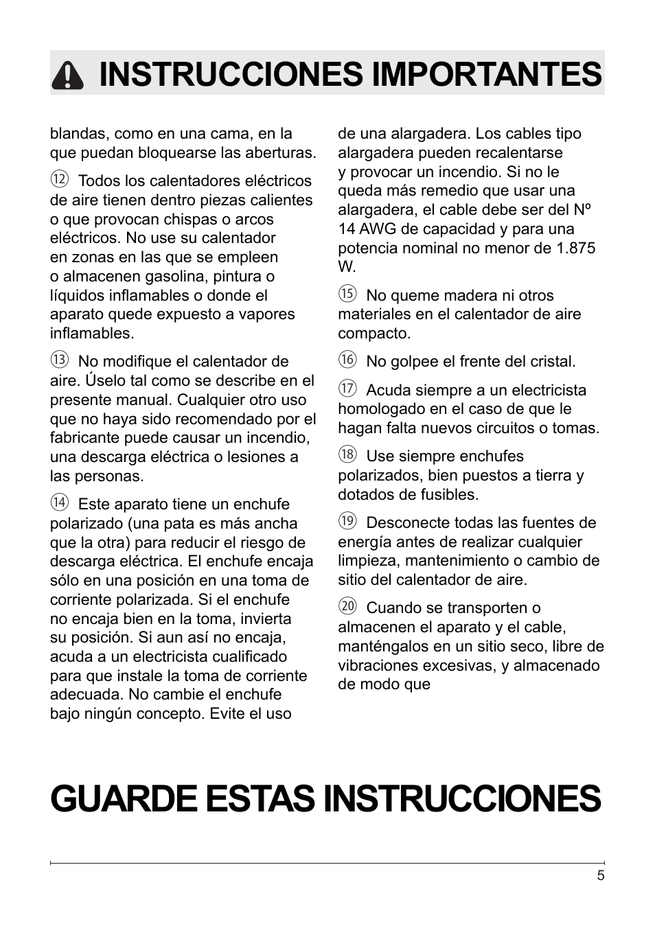 Guarde estas instrucciones, Instrucciones importantes | Dimplex Electralog Fireplace 7207250100R05 User Manual | Page 36 / 47