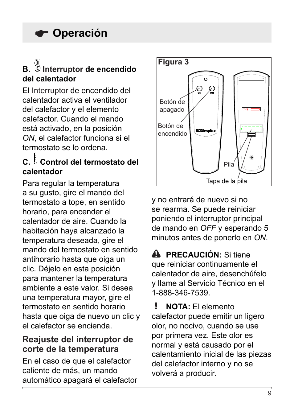 Operación | Dimplex Electralog Fireplace 7207250100R05 User Manual | Page 40 / 47