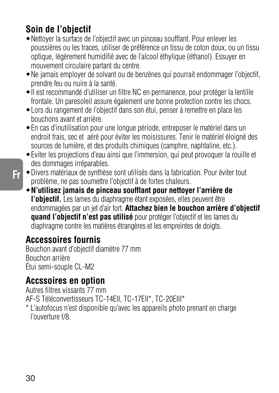 Ch jp en de es it ck fr | Nikon AF-S NIKKOR 300mm f/4D IF-ED Lens User Manual | Page 30 / 72