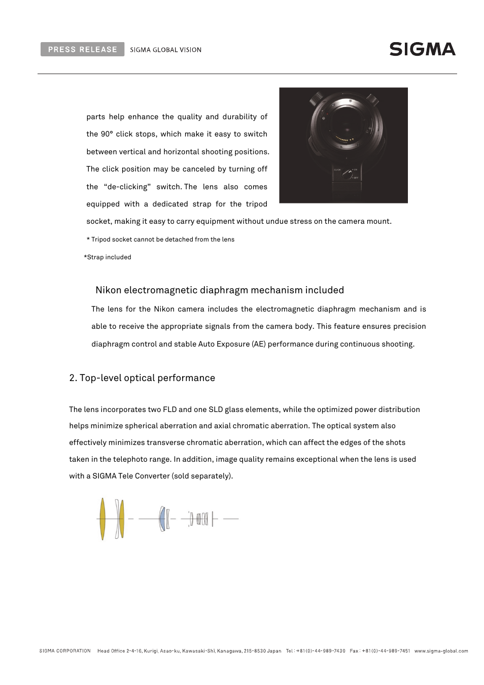 SIGMA 500mm f/4 DG OS HSM Sports Lens for F User Manual | Page 4 / 10