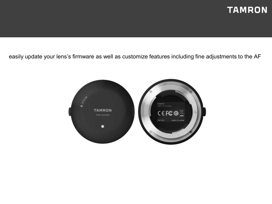 Compatible with tamron tap-in console, An optional accessory product | Tamron SP 70-200mm f/2.8 Di VC USD G2 Lens for F User Manual | Page 31 / 34