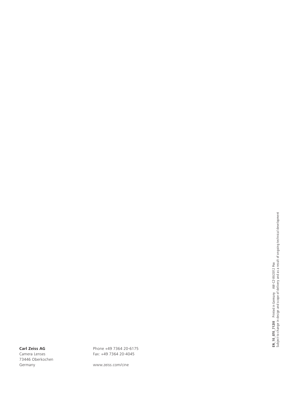 Carl Zeiss 70-200mm T2.9 Compact Zoom CZ.2 Lens (F Mount) User Manual | Page 11 / 11