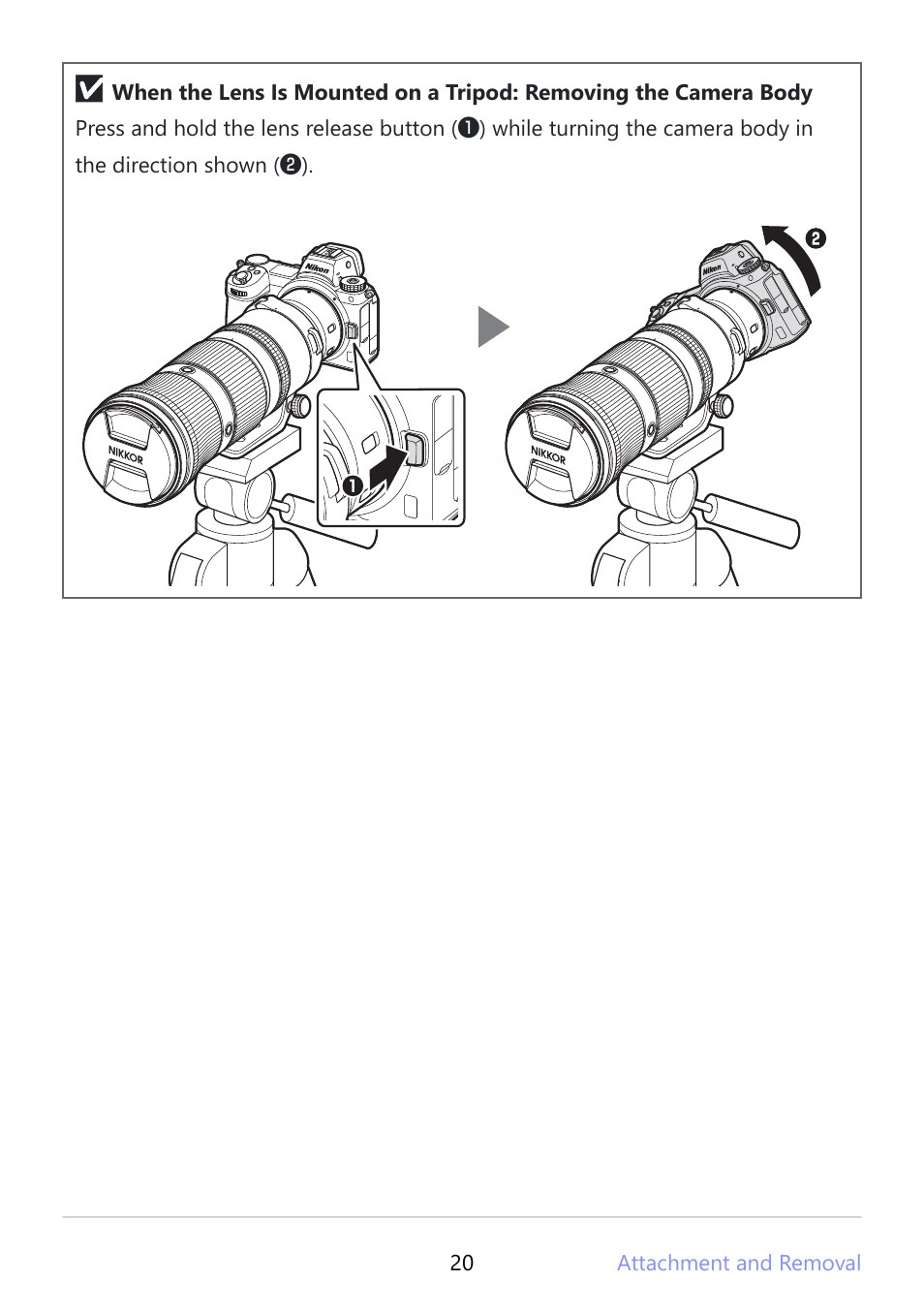 Nikon NIKKOR Z 180-600mm f/5.6-6.3 VR Lens (Z) User Manual | Page 20 / 42