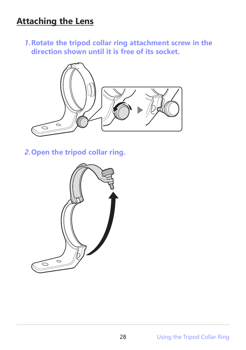 Attaching the lens | Nikon NIKKOR Z 180-600mm f/5.6-6.3 VR Lens (Z) User Manual | Page 28 / 42