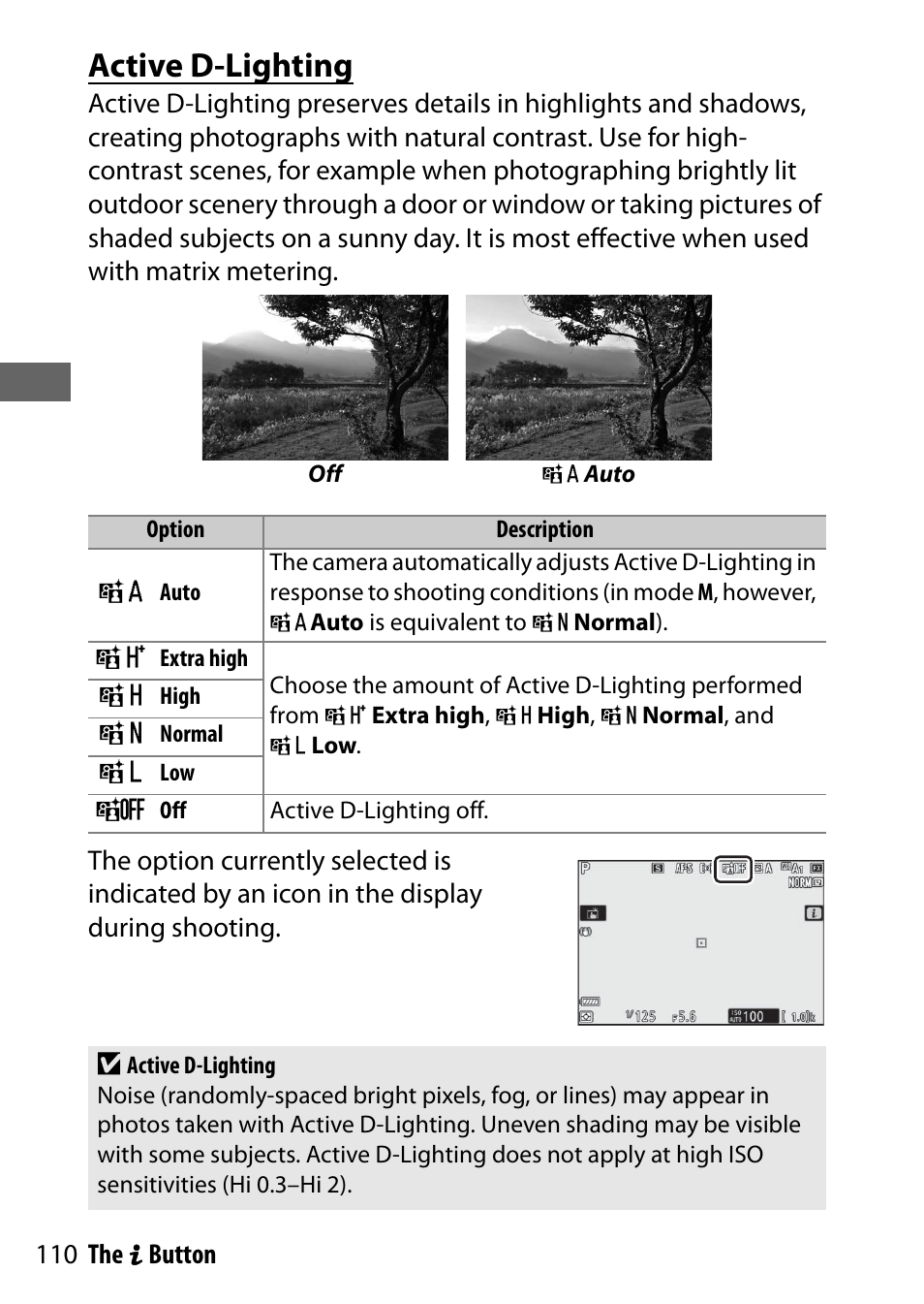 Active d-lighting | Nikon NIKKOR Z 70-200mm f/2.8 VR S Lens User Manual | Page 134 / 272