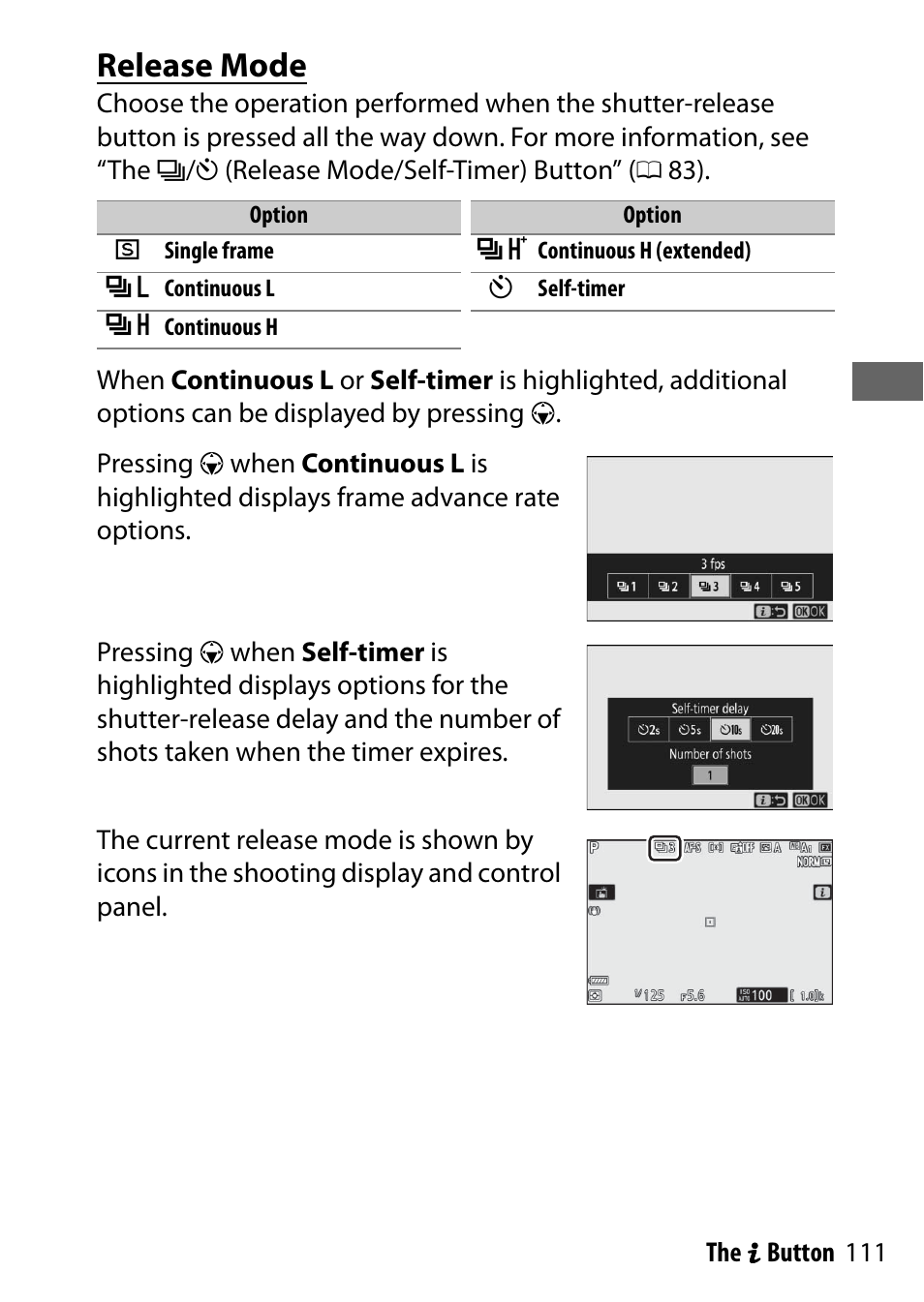 Release mode | Nikon NIKKOR Z 70-200mm f/2.8 VR S Lens User Manual | Page 135 / 272