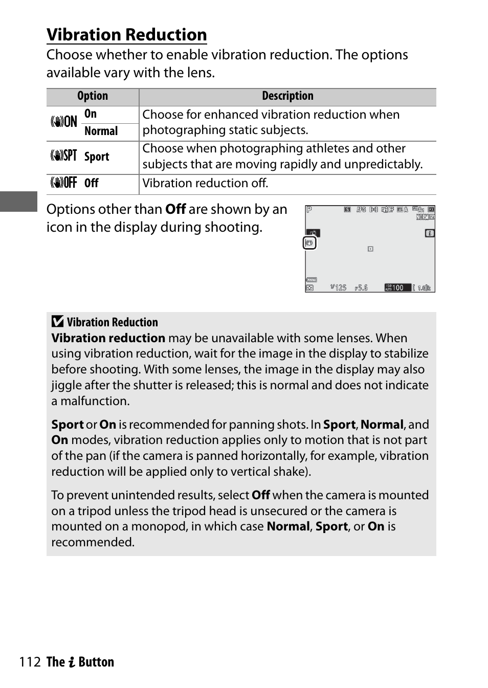 Vibration reduction | Nikon NIKKOR Z 70-200mm f/2.8 VR S Lens User Manual | Page 136 / 272