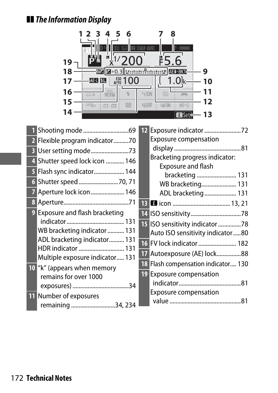 The information display | Nikon NIKKOR Z 70-200mm f/2.8 VR S Lens User Manual | Page 196 / 272