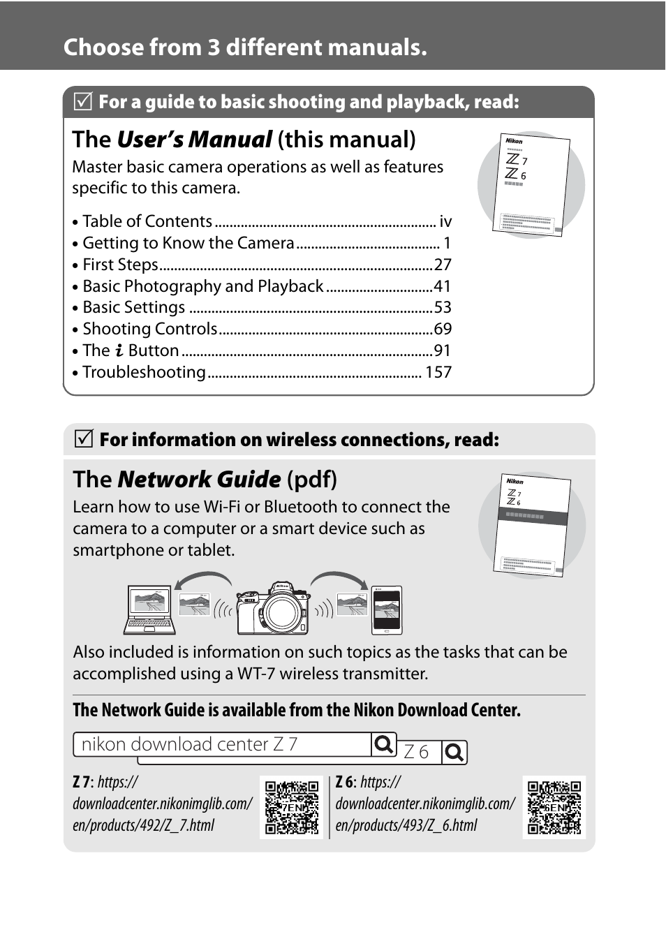 The network guide (pdf) | Nikon NIKKOR Z 70-200mm f/2.8 VR S Lens User Manual | Page 2 / 272