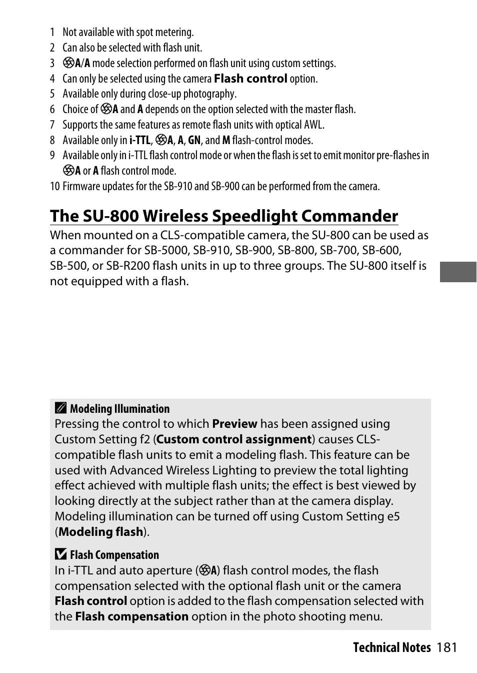 The su-800 wireless speedlight commander | Nikon NIKKOR Z 70-200mm f/2.8 VR S Lens User Manual | Page 205 / 272