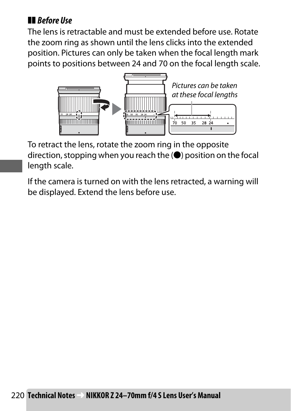 Nikon NIKKOR Z 70-200mm f/2.8 VR S Lens User Manual | Page 244 / 272