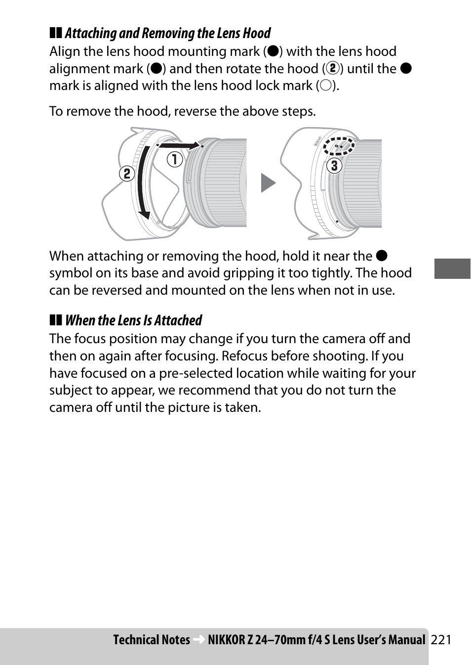 Nikon NIKKOR Z 70-200mm f/2.8 VR S Lens User Manual | Page 245 / 272