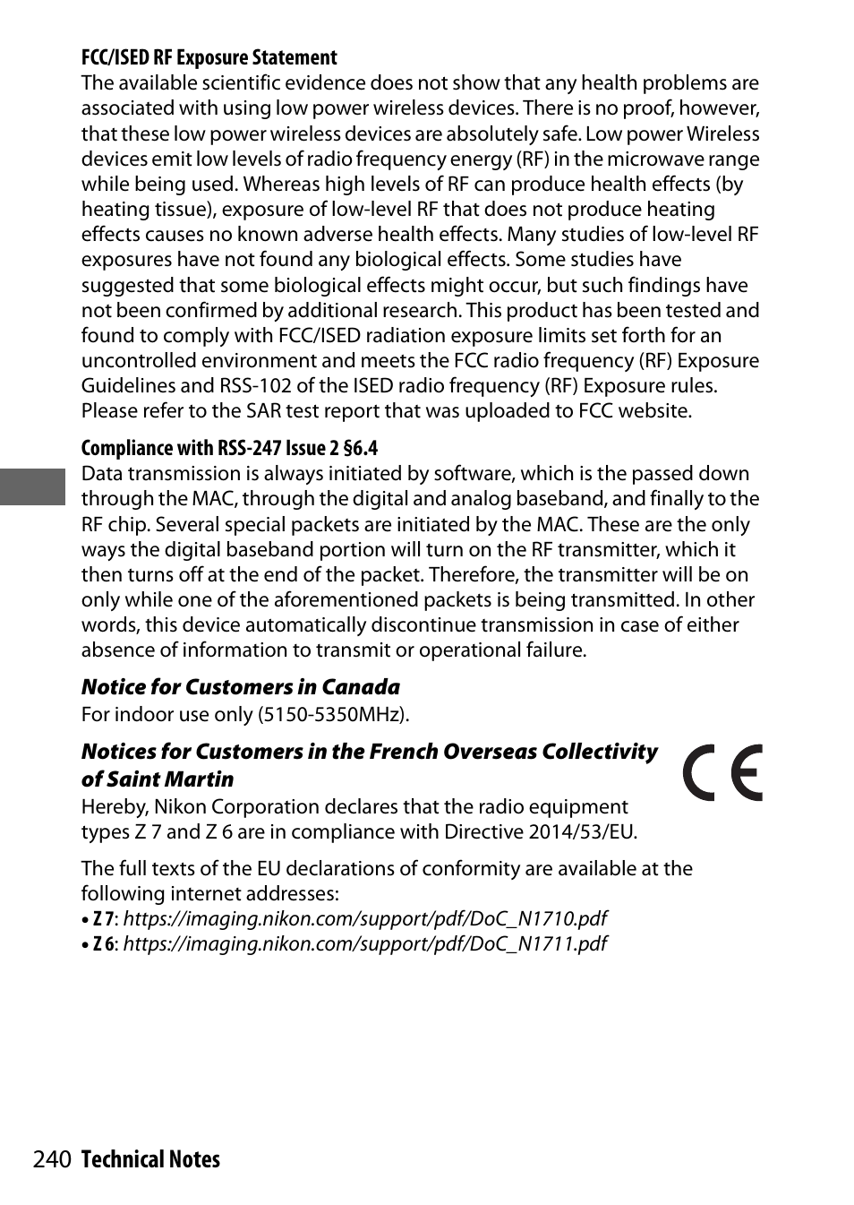Nikon NIKKOR Z 70-200mm f/2.8 VR S Lens User Manual | Page 264 / 272