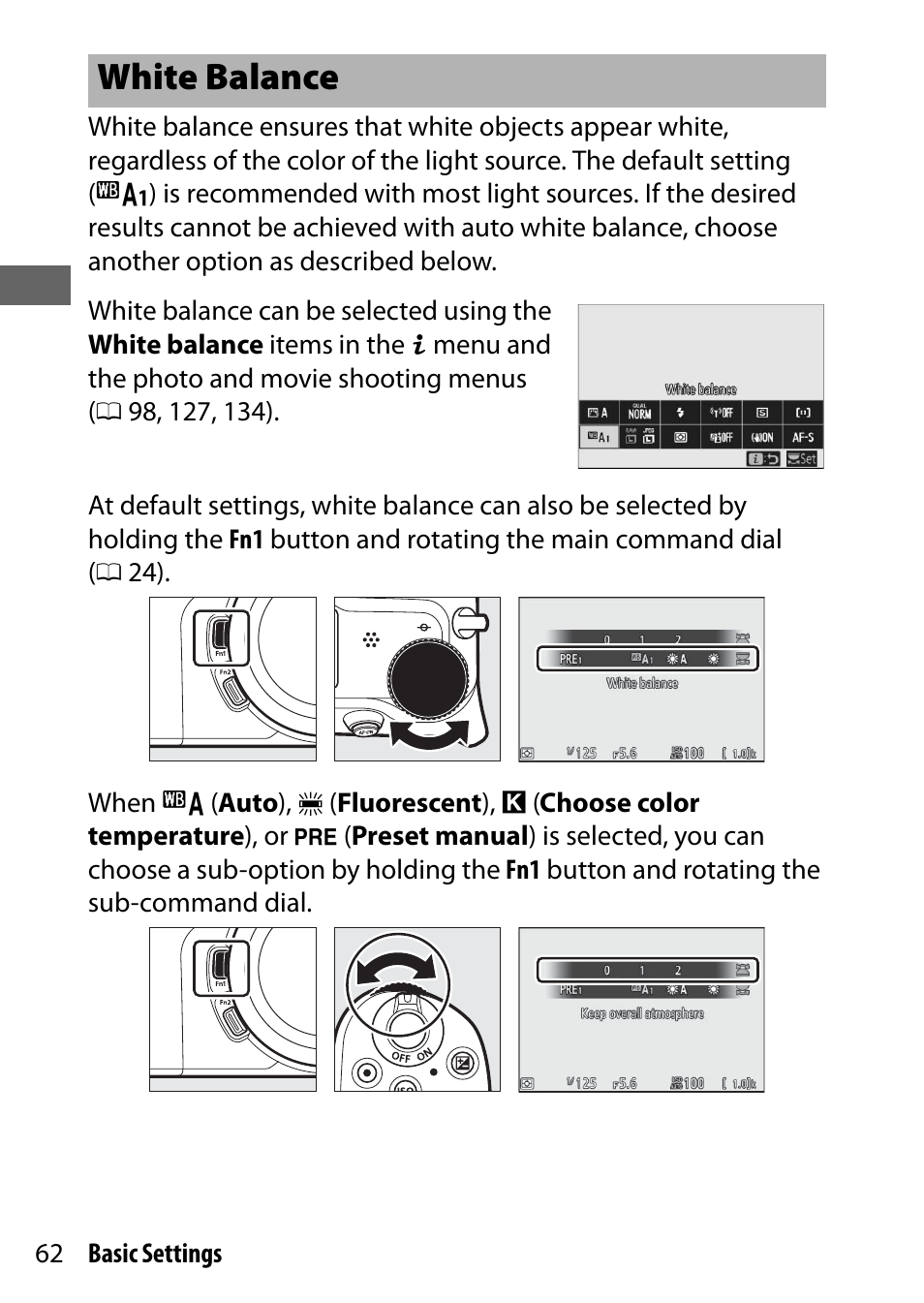 White balance | Nikon NIKKOR Z 70-200mm f/2.8 VR S Lens User Manual | Page 86 / 272