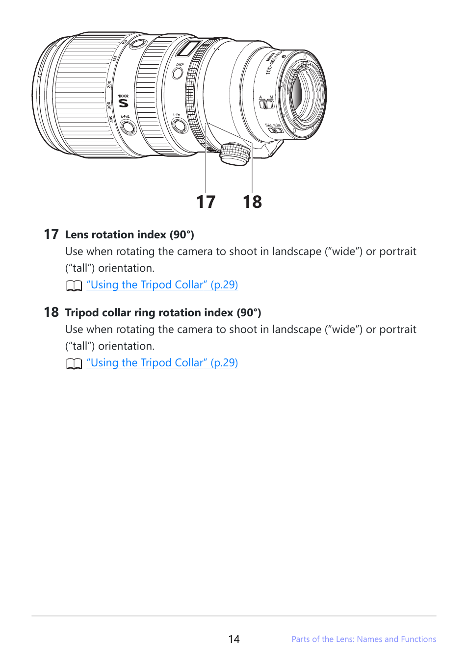 Nikon NIKKOR Z 100-400mm f/4.5-5.6 VR S Lens User Manual | Page 14 / 42