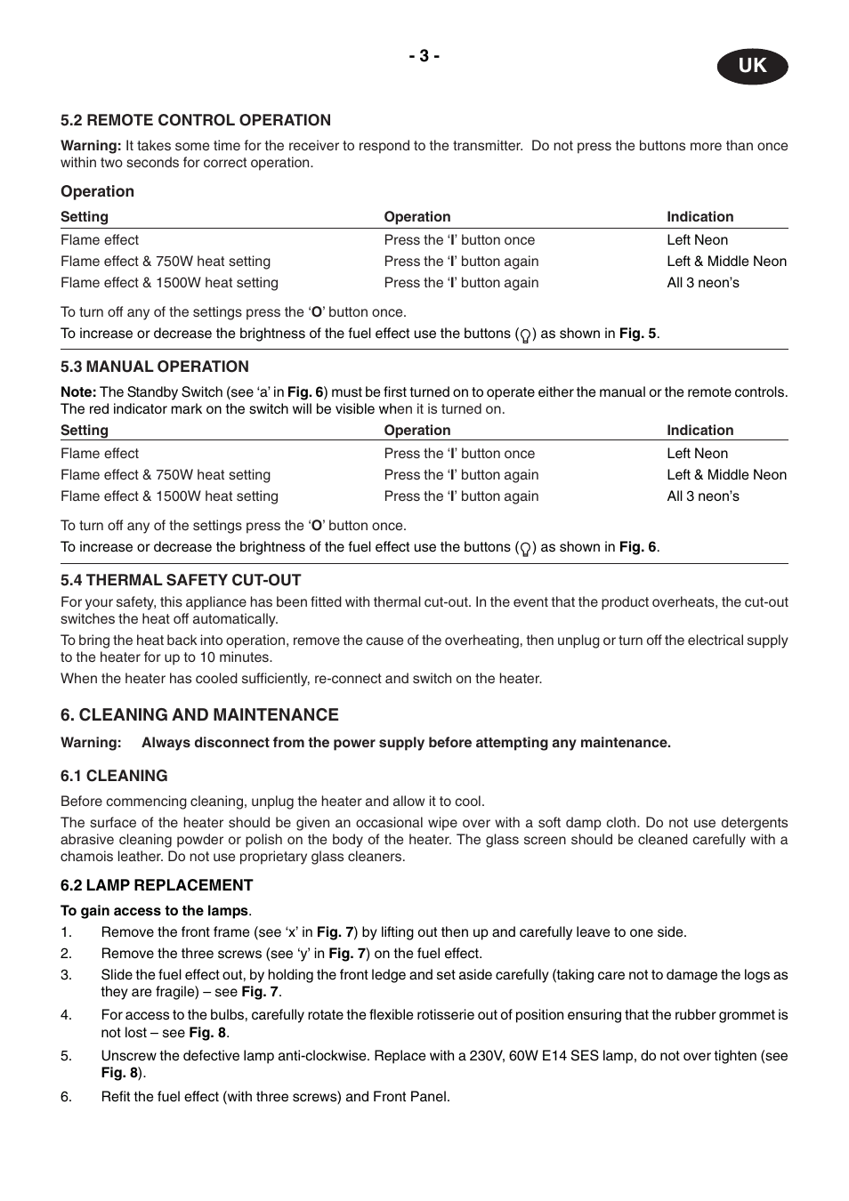 Dimplex VALENCIA User Manual | Page 7 / 8