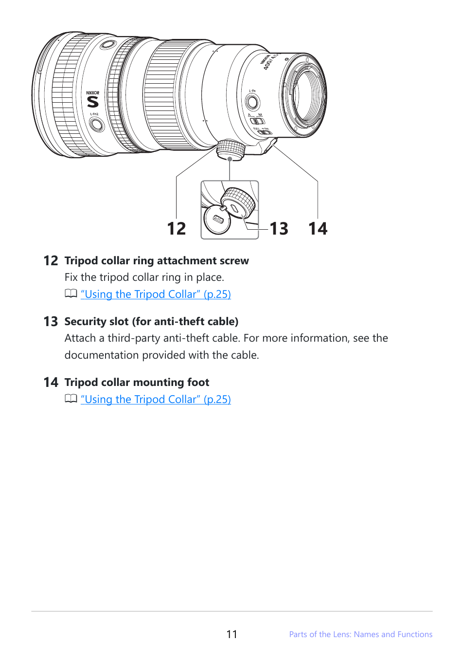 Nikon NIKKOR Z 400mm f/4.5 VR S Lens User Manual | Page 11 / 40