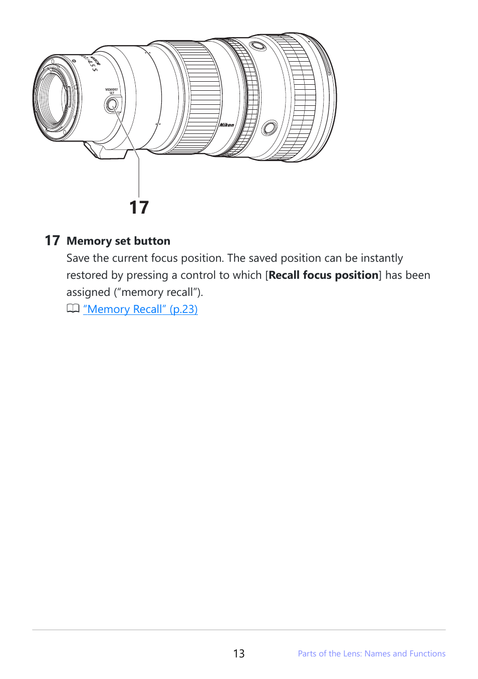 Nikon NIKKOR Z 400mm f/4.5 VR S Lens User Manual | Page 13 / 40