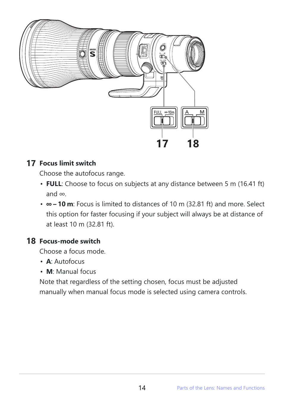 Nikon NIKKOR Z 800mm f/6.3 VR S Lens User Manual | Page 14 / 48