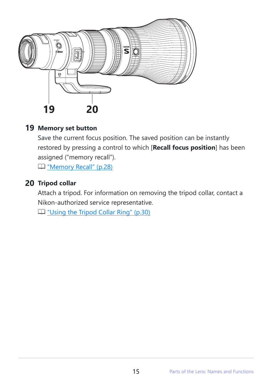 Nikon NIKKOR Z 800mm f/6.3 VR S Lens User Manual | Page 15 / 48