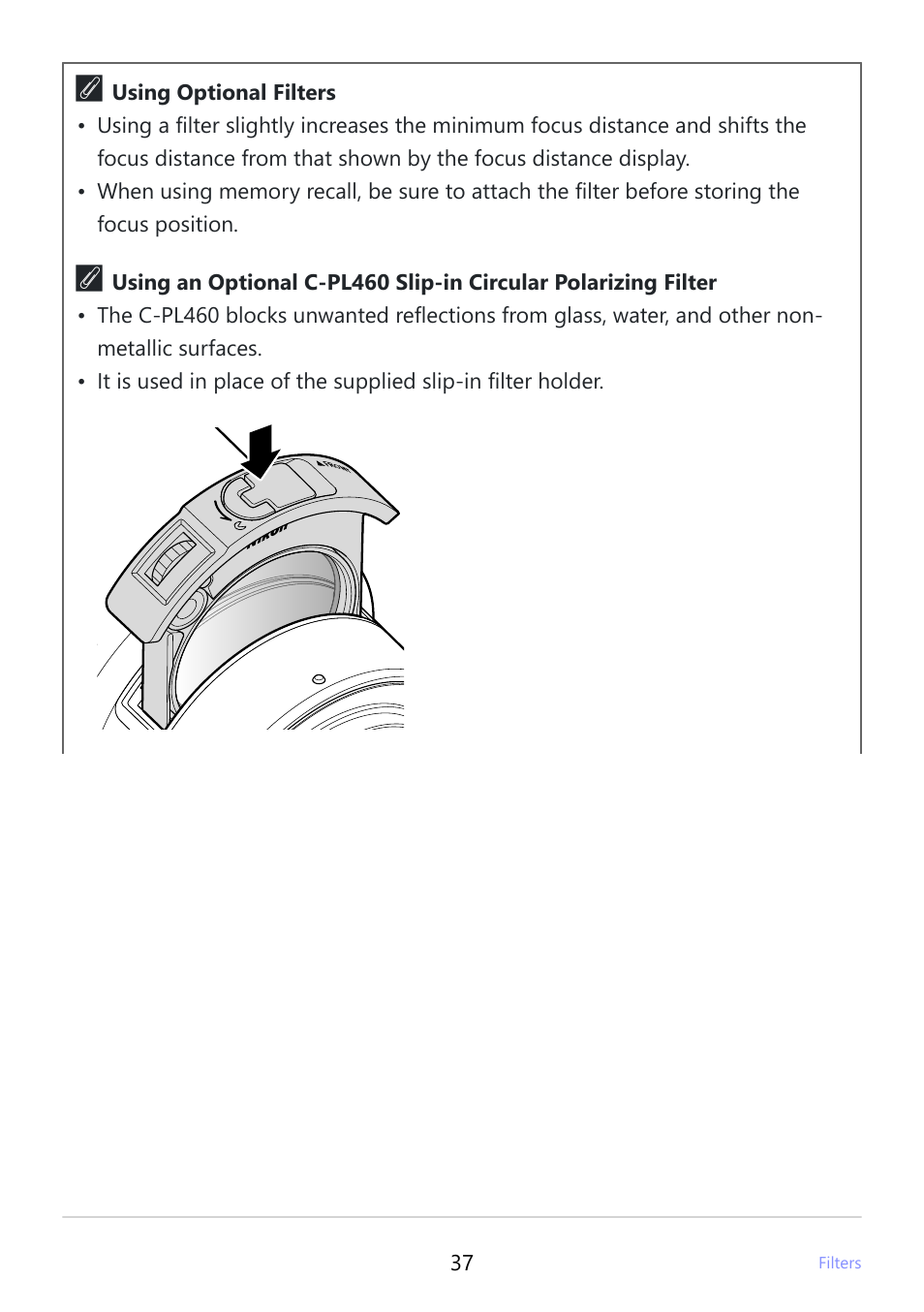 Nikon NIKKOR Z 800mm f/6.3 VR S Lens User Manual | Page 37 / 48