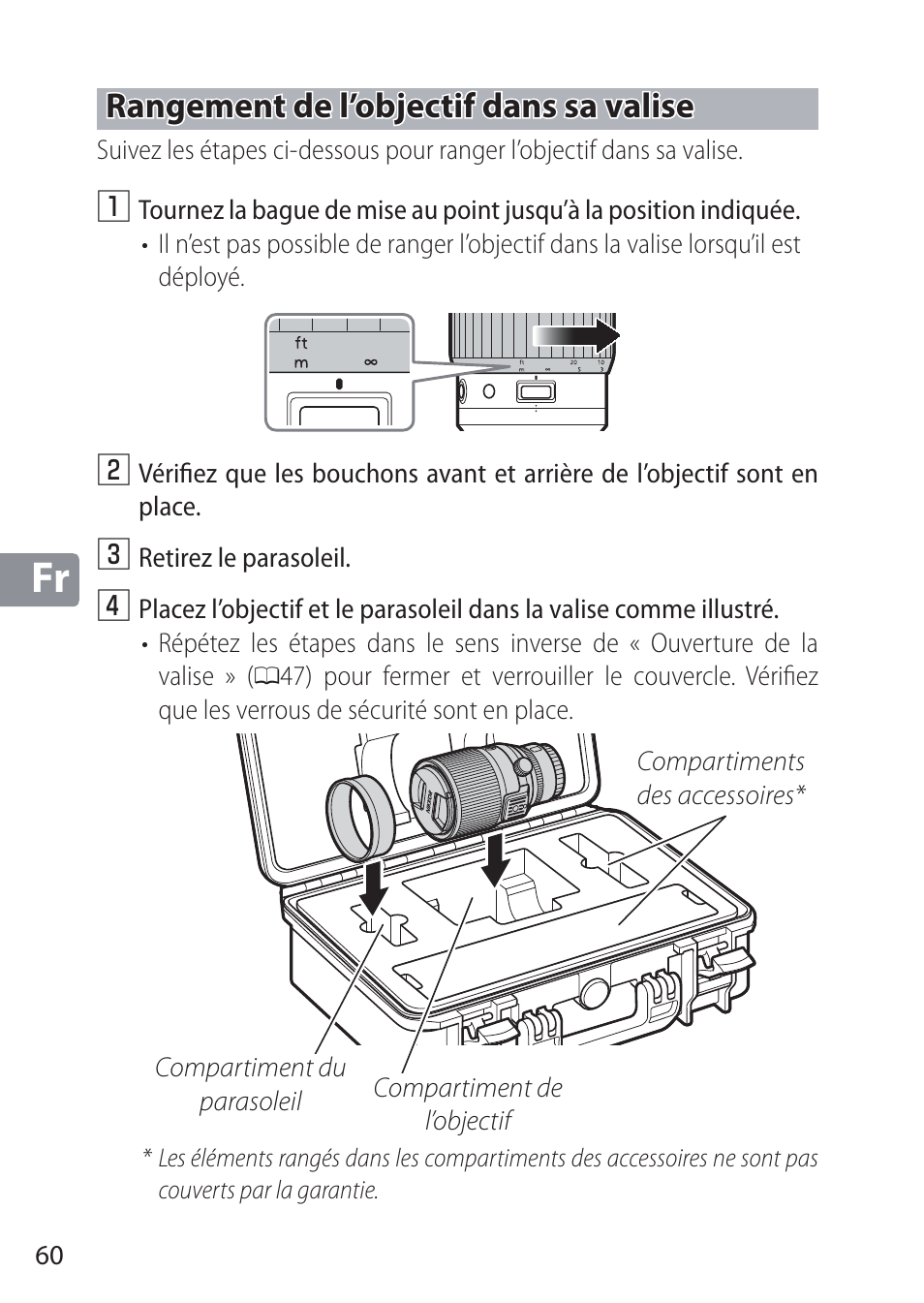 Rangement de l’objectif dans sa valise | Nikon NIKKOR Z 58mm f/0.95 S Noct Lens (Refurbished by USA) User Manual | Page 60 / 213