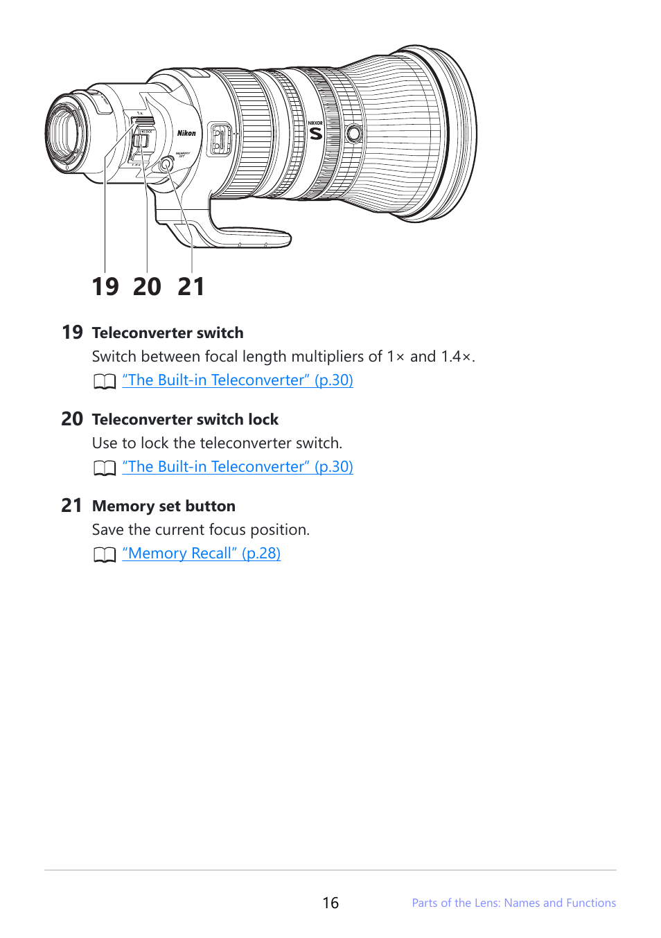 Nikon NIKKOR Z 400mm f/2.8 TC VR S Lens User Manual | Page 16 / 53