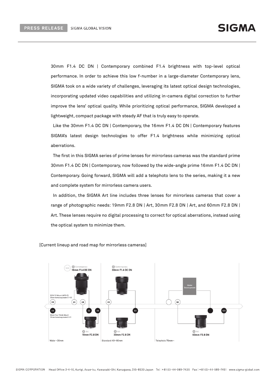 SIGMA 16mm f/1.4 DC DN Contemporary Lens (Z) User Manual | Page 3 / 6