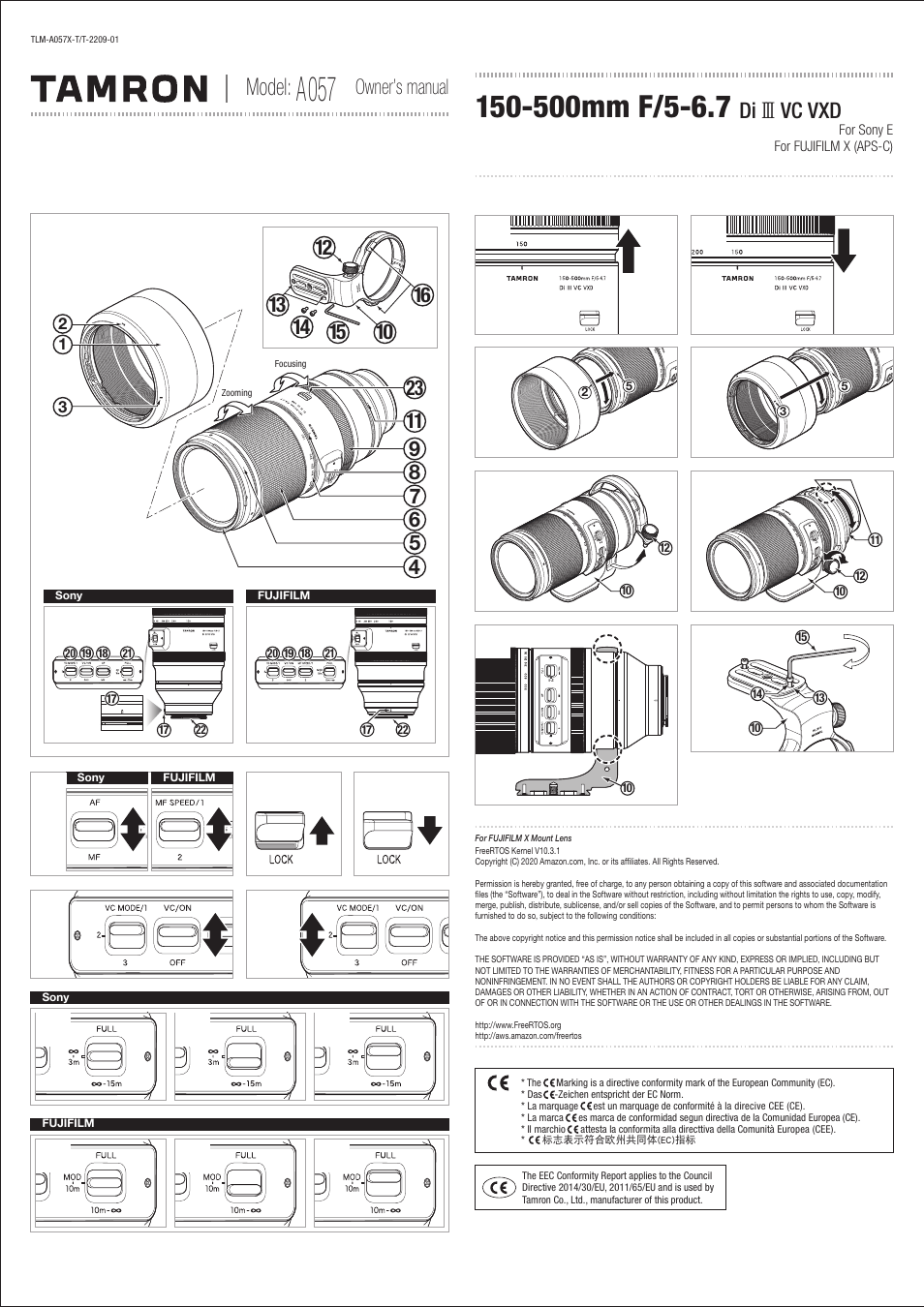 Tamron 150-500mm f/5-6.7 Di III VXD Lens (Z) User Manual | 4 pages