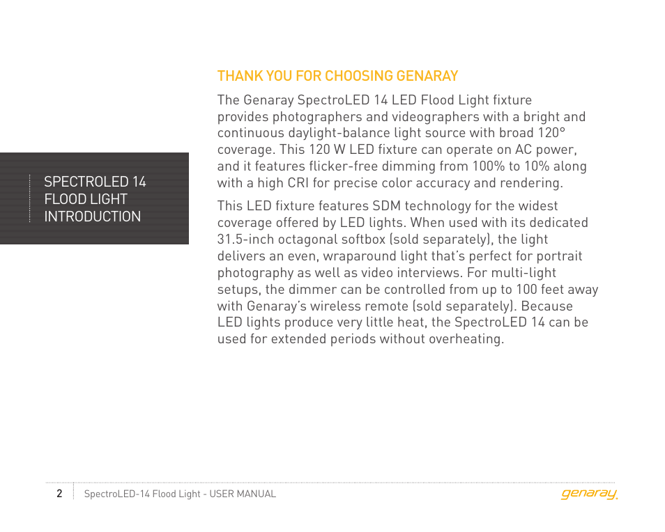 Genaray Octa Softbox for Spectro LED-14 Flood 2-Softbox Kit User Manual | Page 2 / 12