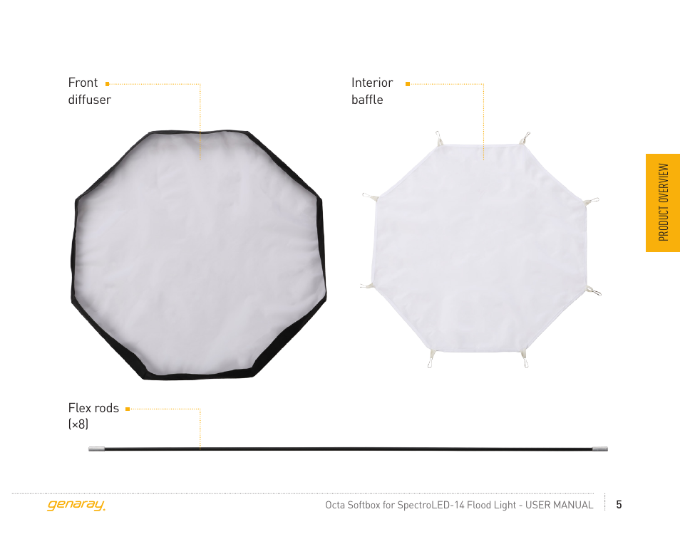 Genaray Octa Softbox for Spectro LED-14 Flood Light User Manual | Page 5 / 12