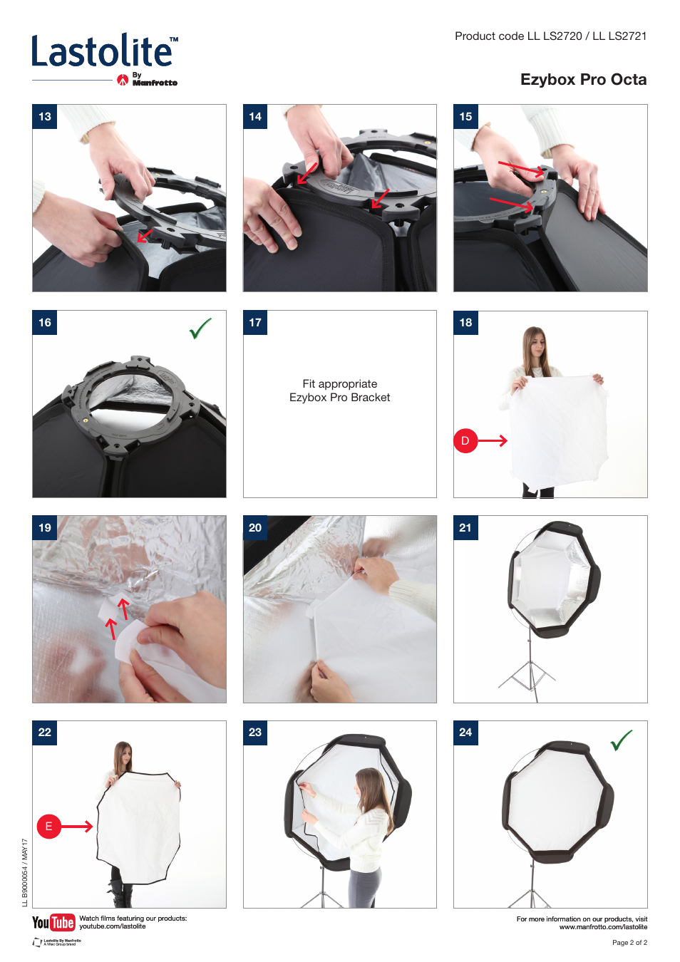 Ezybox pro octa | Manfrotto Ezybox Pro Octa Softbox (Large, 40") User Manual | Page 2 / 2
