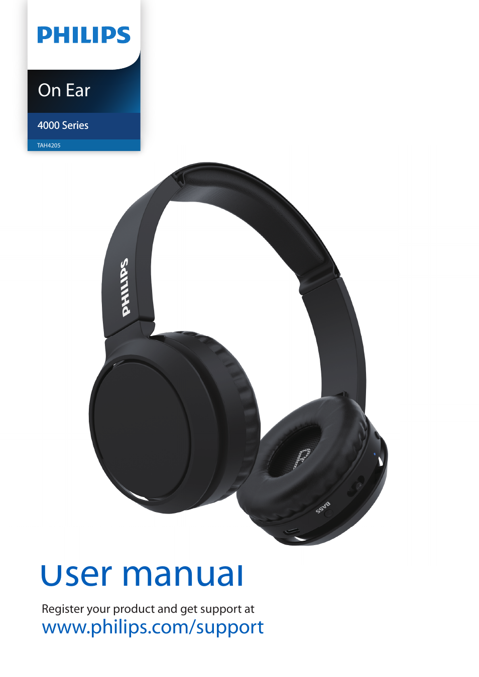 Philips TAH4205 Wireless On-Ear Headphones (Black) User Manual | 14 pages