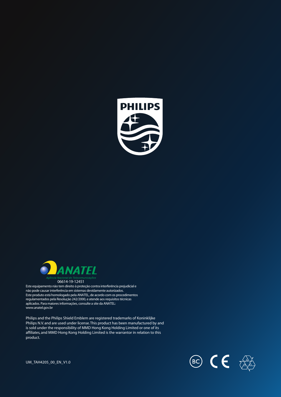 Philips TAH4205 Wireless On-Ear Headphones (Black) User Manual | Page 14 / 14