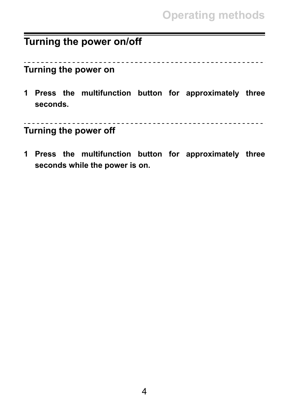 Turning the power on/off, Operating methods | Pioneer HDJ-CUE1 Bluetooth DJ Headphones (Matte Red) User Manual | Page 4 / 20