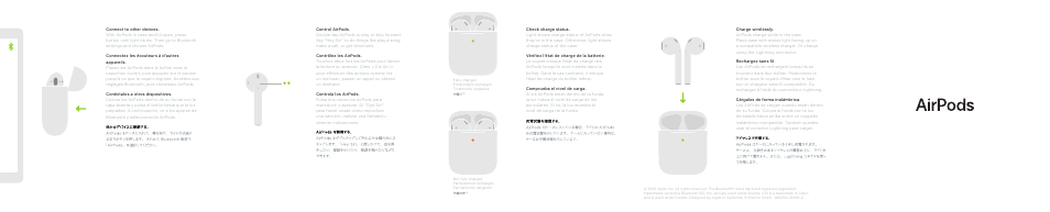 Apple AirPods with Charging Case (2nd Generation) User Manual | 2 pages