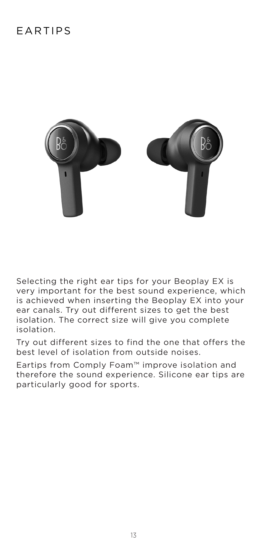 Bang & Olufsen Beoplay EX Noise-Canceling True Wireless In-Ear Headphones (Anthracite Oxygen) User Manual | Page 14 / 212
