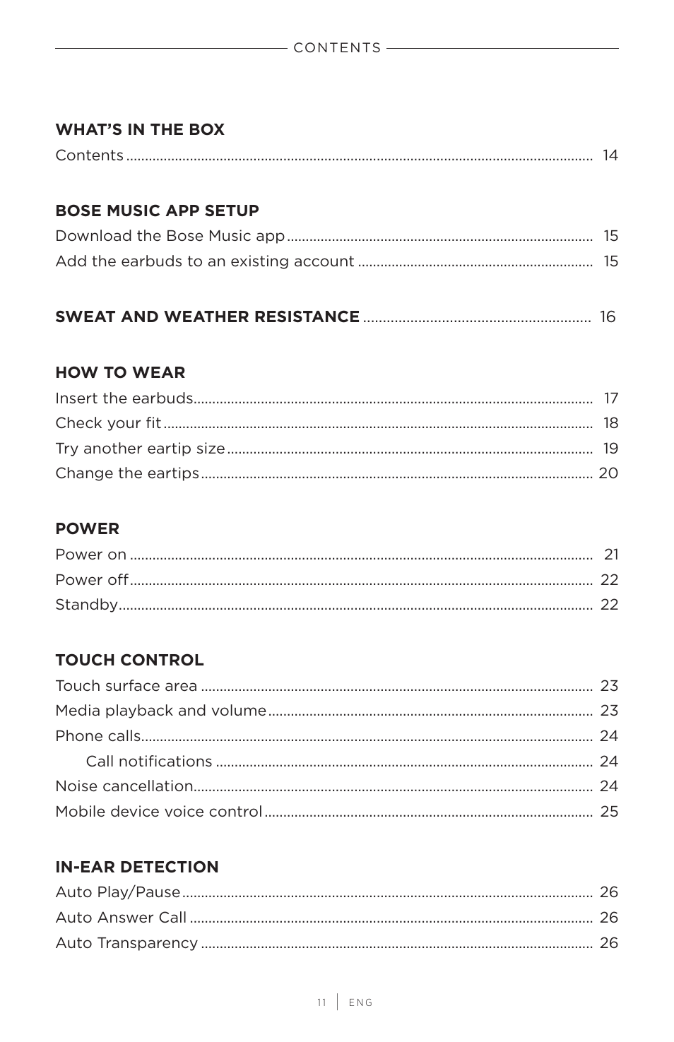 Bose QuietComfort Earbuds II Noise-Canceling True Wireless In-Ear Headphones (Triple Black) User Manual | Page 11 / 49
