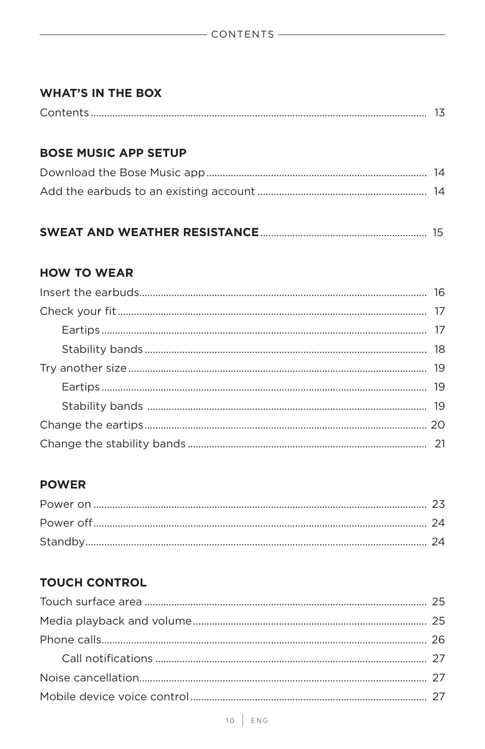 Bose QuietComfort Earbuds II Noise-Canceling True Wireless In-Ear Headphones (Limited-Edition Eclipse Gray) User Manual | Page 10 / 52