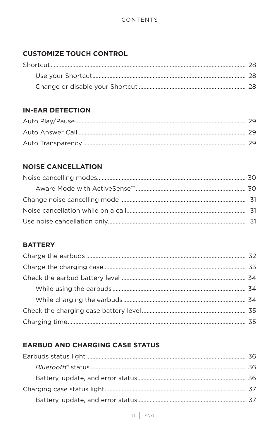 Bose QuietComfort Earbuds II Noise-Canceling True Wireless In-Ear Headphones (Limited-Edition Eclipse Gray) User Manual | Page 11 / 52