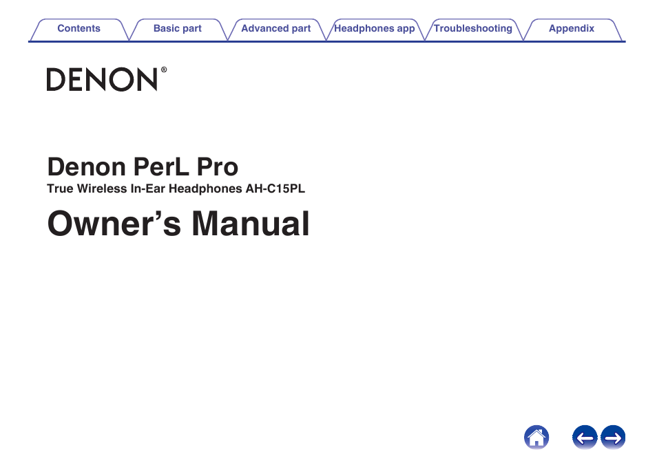 Denon PerL Pro True-Wireless Earbuds User Manual | 35 pages