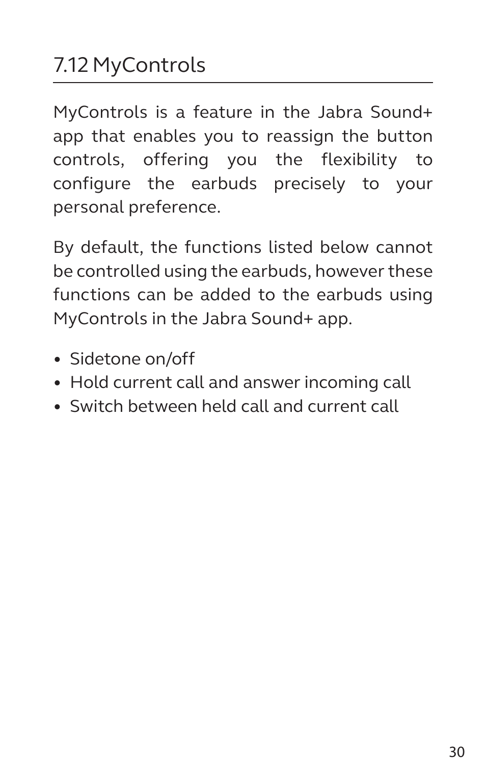 12 mycontrols | Jabra Elite 5 Earbuds (Canada, Gold/Beige) User Manual | Page 30 / 37